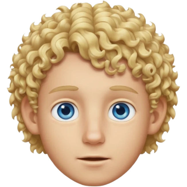 blonde boy with curly hair past his hears emoji