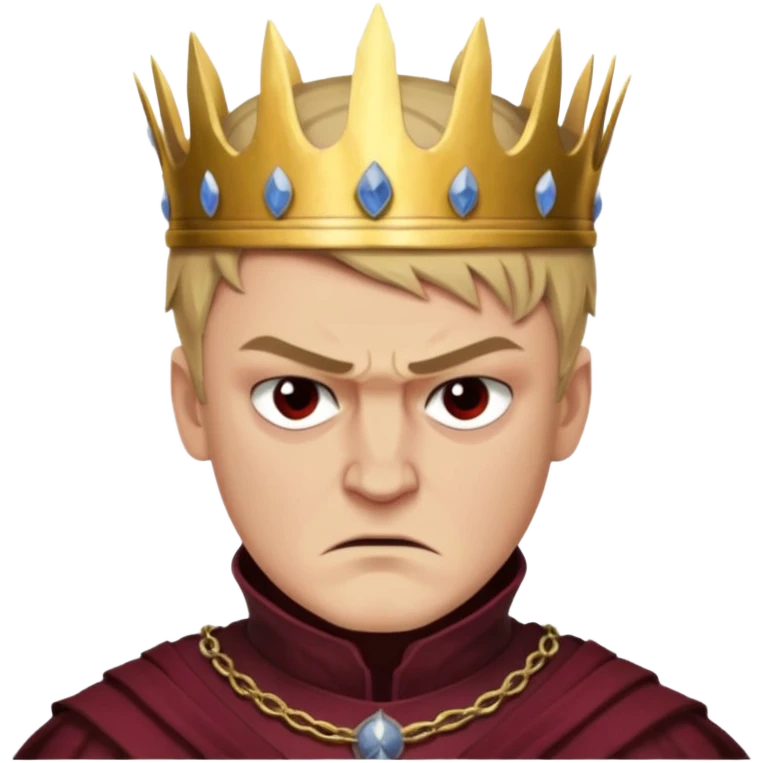 Joffrey Baratheon angry  from Games of throne character face only younger emoji