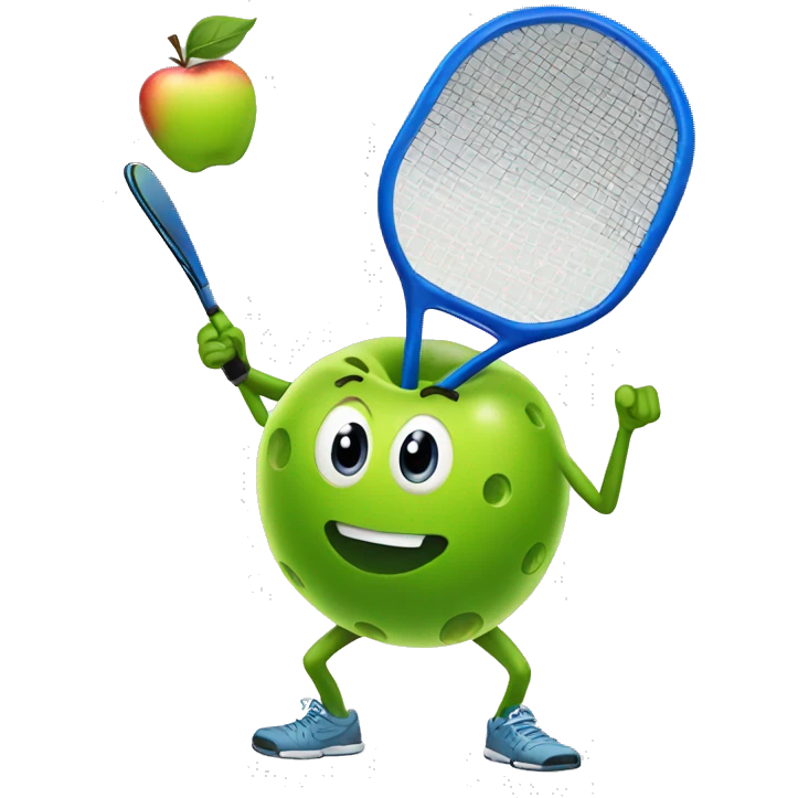 Pickleball with an apple emoji