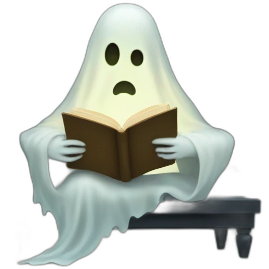 Ghost reading a book emoji