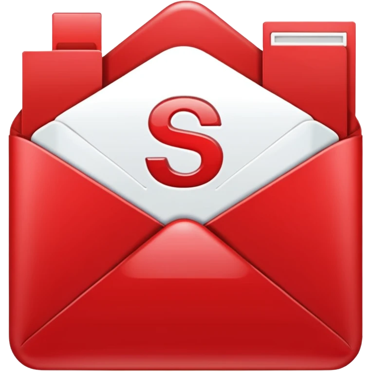 christmas red mail with white "S" logo emoji