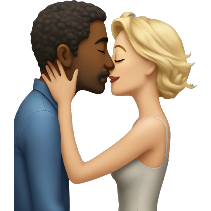 Man kissing women emoji