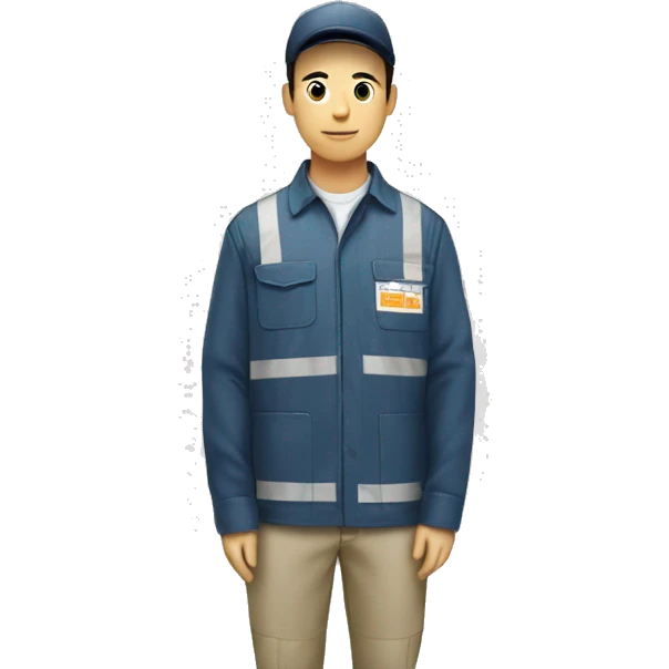 Worker in Warehouse wear wing in korean emoji