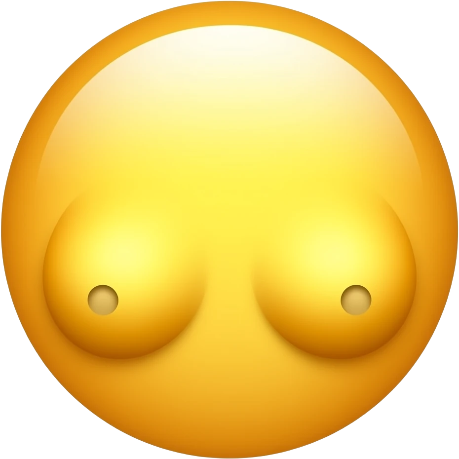 Classic yellow emoji with naked boobs With nipples emoji