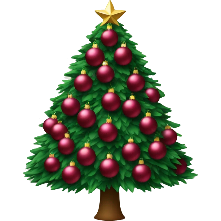 Christmas tree with burgundy balls emoji