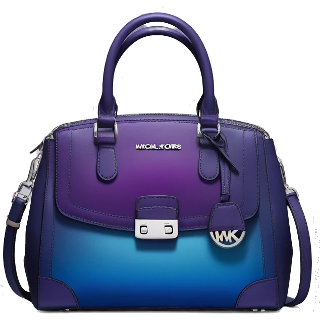 Realistic dark purple to dark blue ombre Guess Michael kors satchel purse. emoji