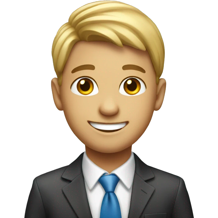 smiling boy in business professional  emoji