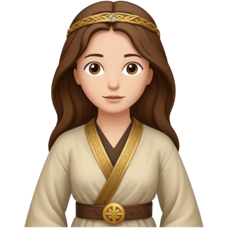 Jerusalem woman in historical attire, robe, belt, hair uncovered, no headscarf or religious symbols emoji
