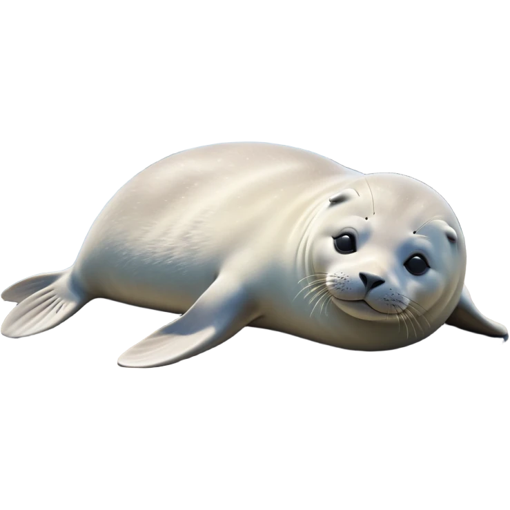 cinematic-seal-realistic-full-body-lounging-emoji,-plump-sleek-body-stretched-out-on-a-rocky-shoreline,-short-smooth-fur-glinting-in-the-sea-breeze,-flippers-tucked-comfortably-beneath-its-body,-large-dark-eyes-filled-with-playful-curiosity,-whiskered-muzzle-lifted-slightly-as-if-smiling,-simplified-yet-realistic-focused-features,-highly-detailed,-glowing-with-a-refreshing-marine-radiance emoji