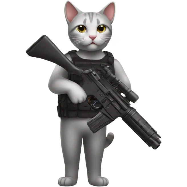 Cat with a gun emoji