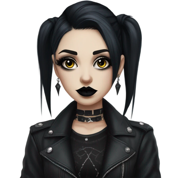 realistic portrait of a girl goth emoji