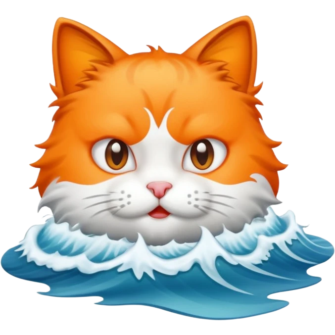 a bad kitty on the waves emoji