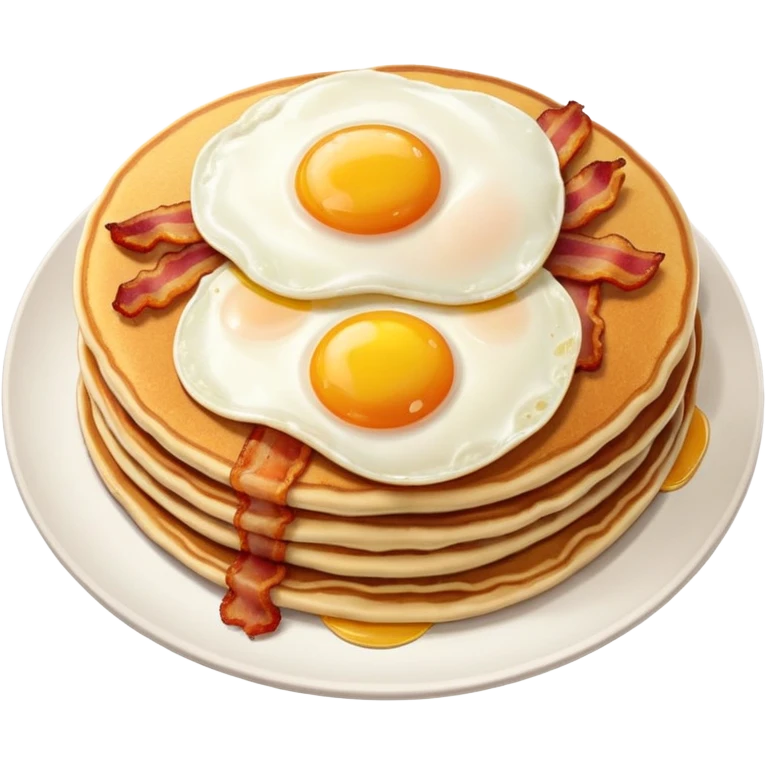Pancakes with eggs and bacon on the side  emoji