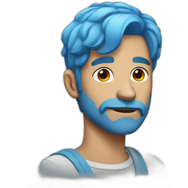 man with blue hair emoji