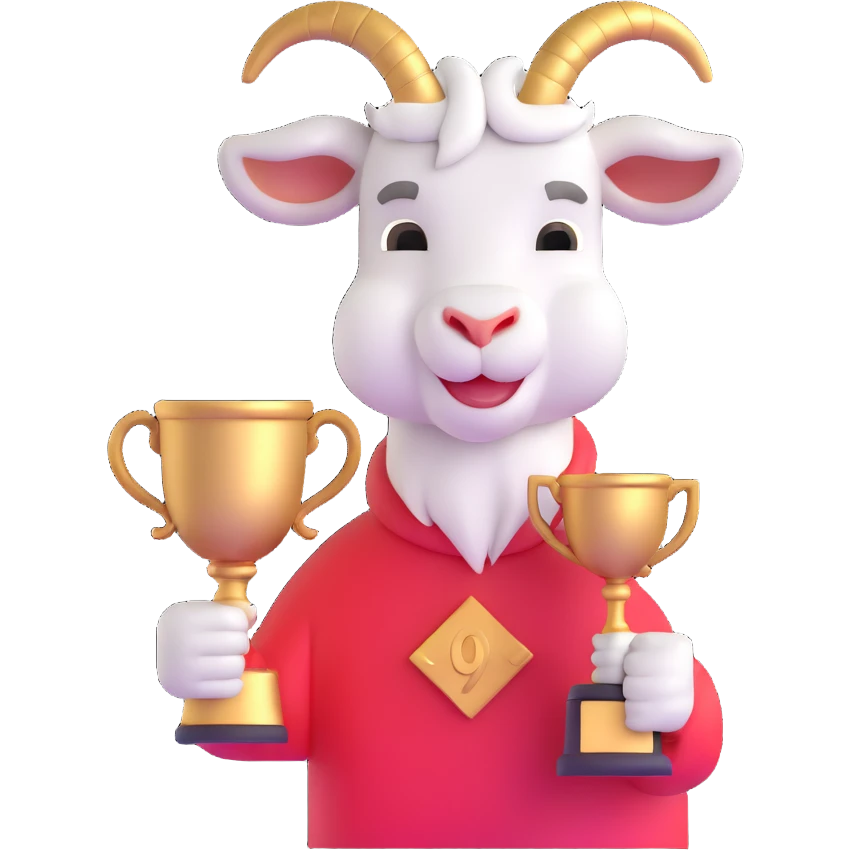 champion goat with trophy emoji