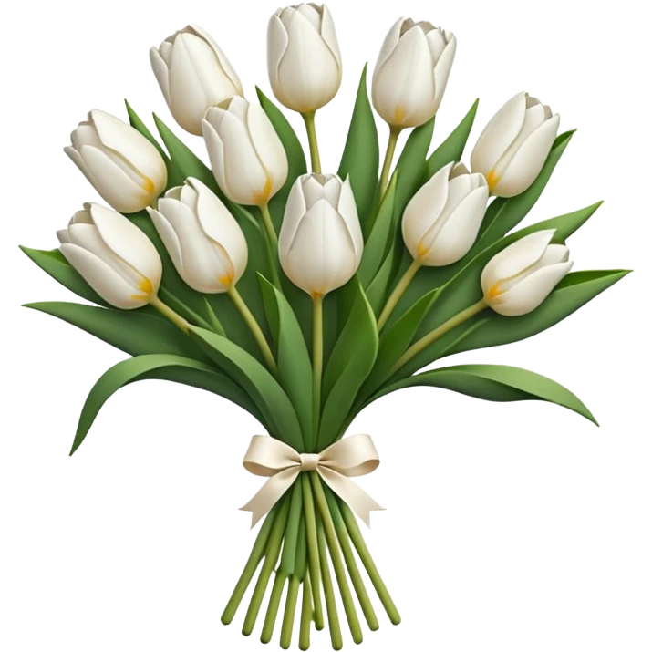 white tulip bouquet  emoji