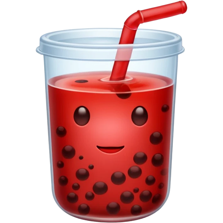 Container of red clear boba emoji