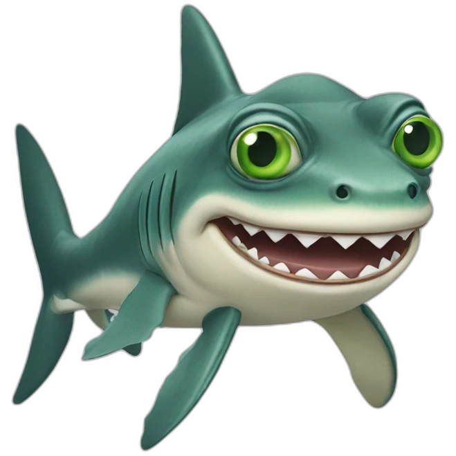 pepe the frog riding a shark emoji
