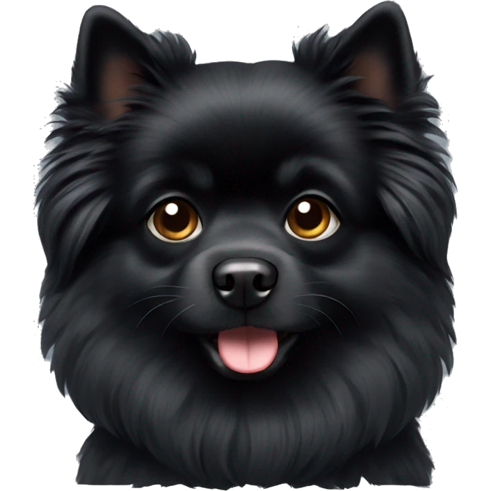 Black Pommeranian fluffy dog emoji
