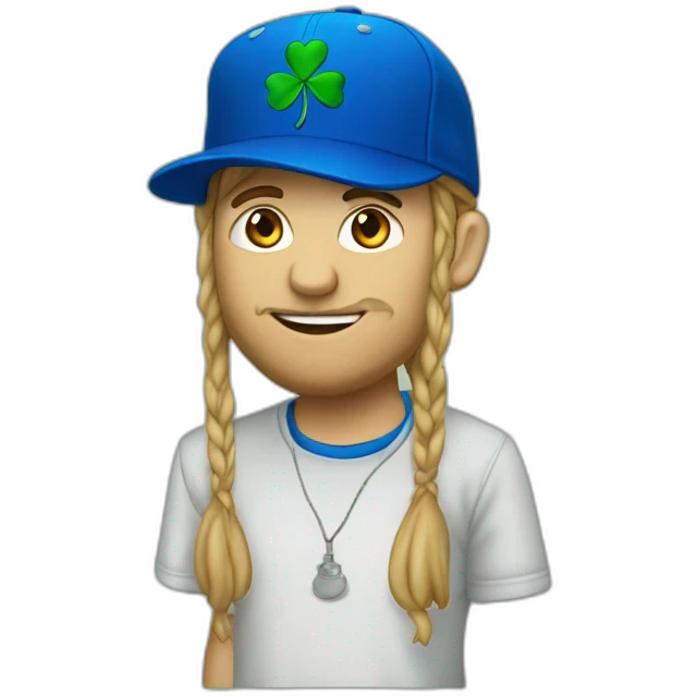 irish stoner in blue baseball cap emoji