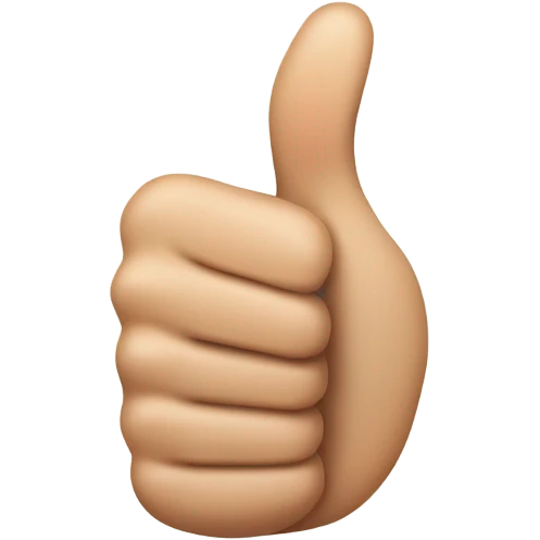 Half thumbs up  emoji
