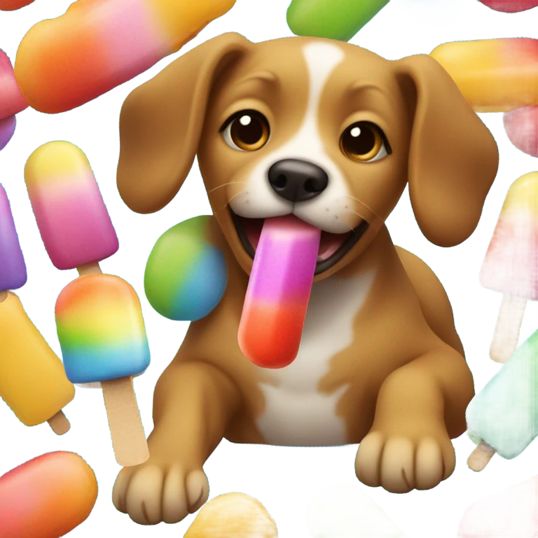 Dog eating a popsicle  emoji