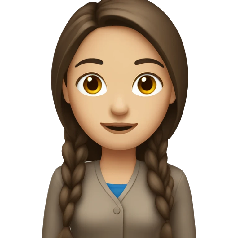 create an emoji of a brunette girl teaching with long brown hair emoji
