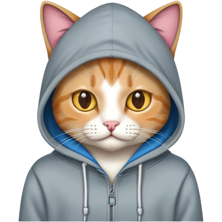 Cat wearing a hoodie emoji