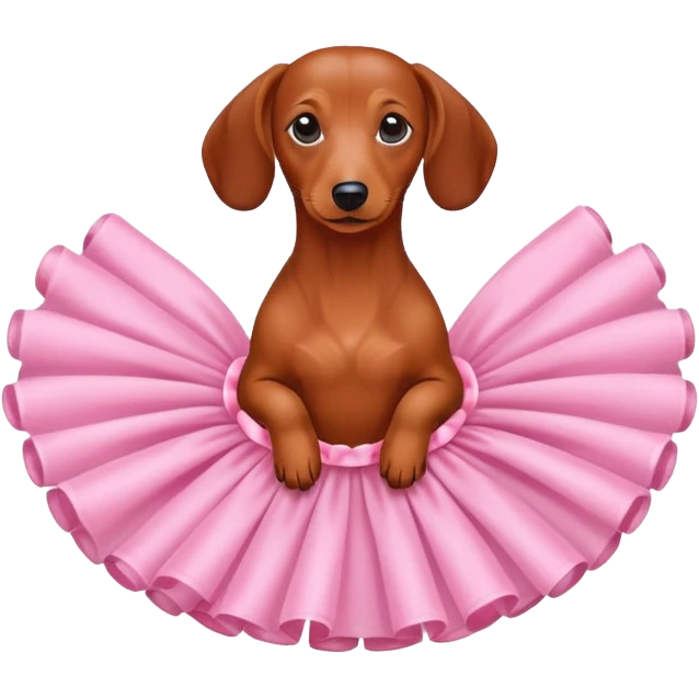 Red dachshund wearing a tutu  emoji