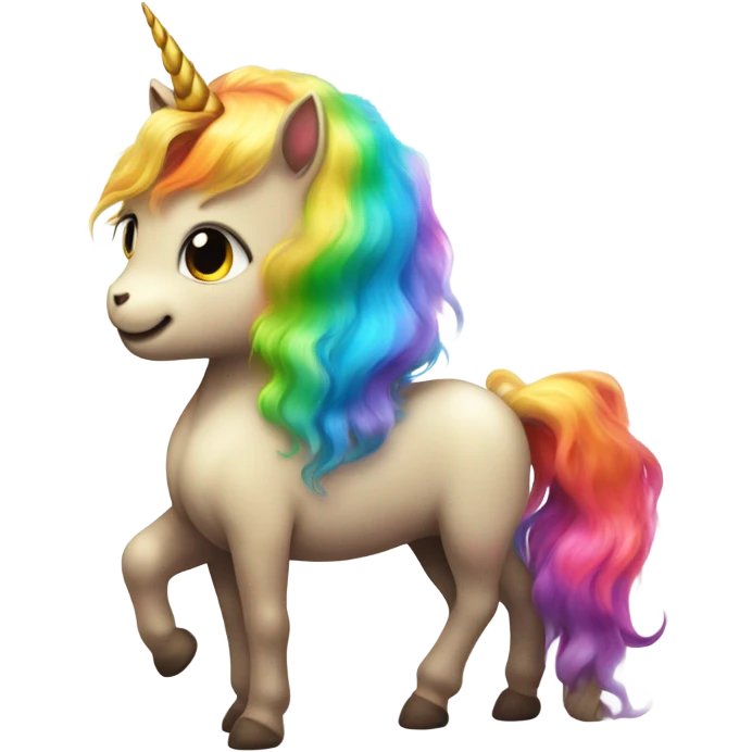 Rainbow unicorn with a cat riding it  emoji
