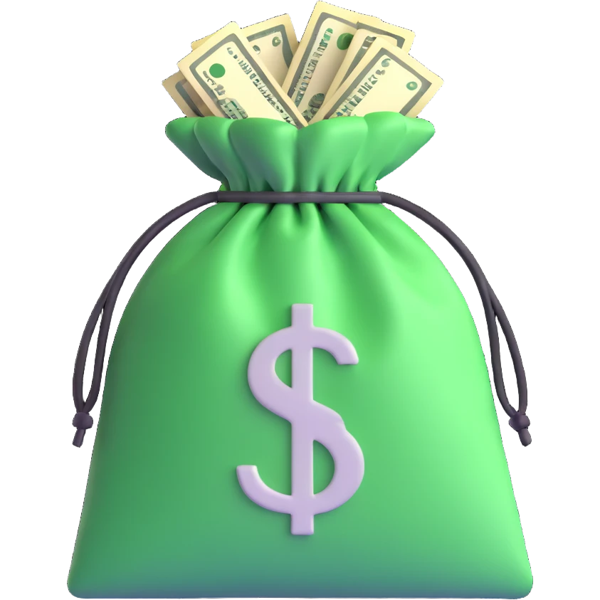 money bag with cash emoji