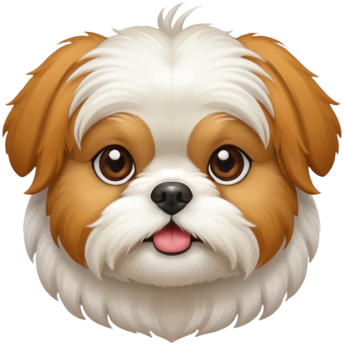 White ShihTzu dog with ginger ears emoji