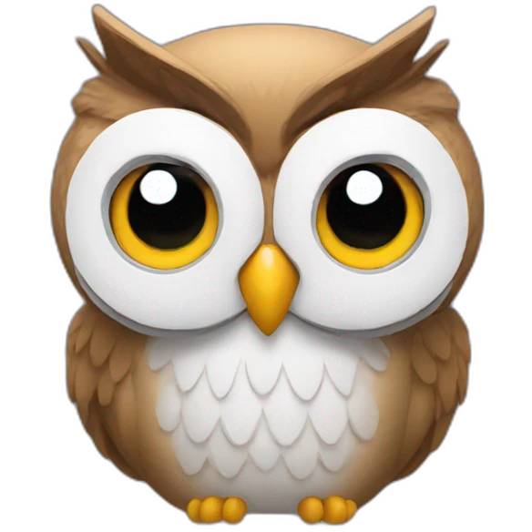 Owl wearing AirPods emoji