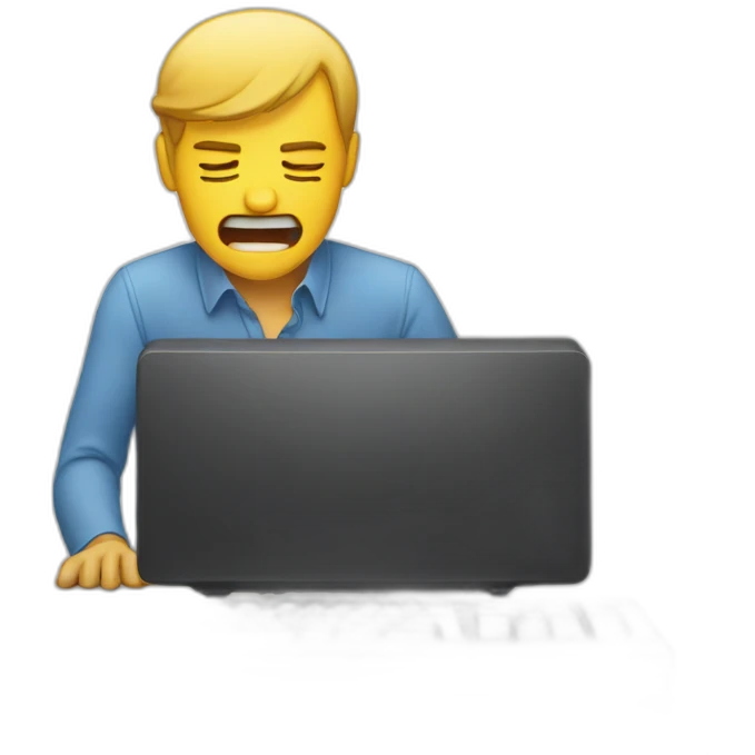 man hits his head on the keyboard emoji