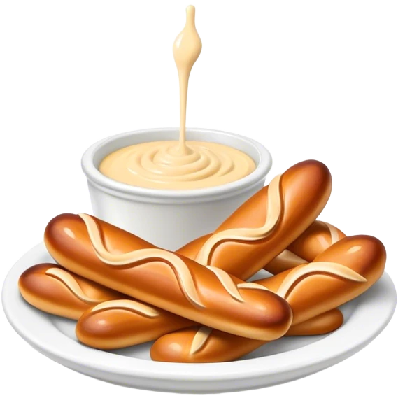 Warm Soft pretzel sticks and beer cheese dipping sauce  emoji