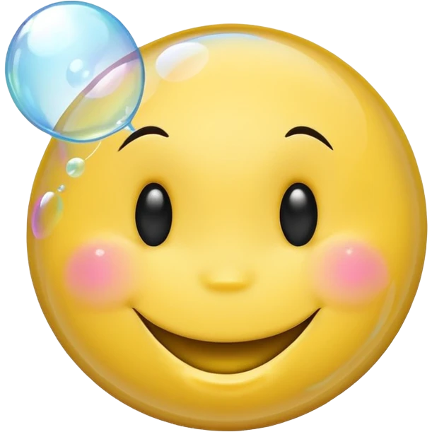 Smiley face blowing bubble emoji