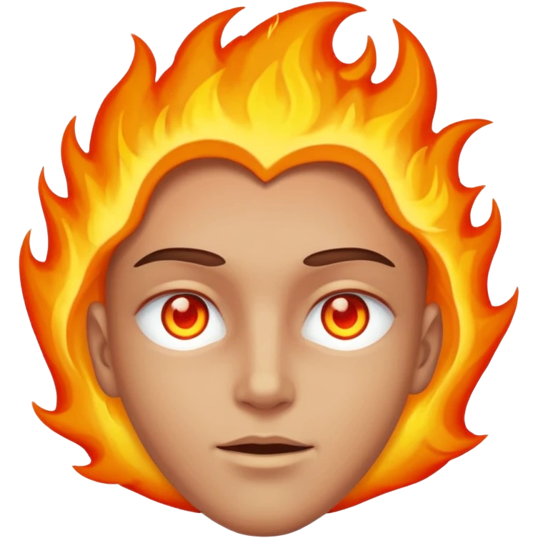 A burning person with fire coming out of where the eyes  emoji