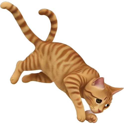 Tabby cat doing backflip emoji