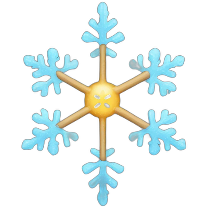 a snowflake with a magic wand in his hands emoji