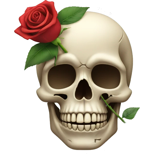 Skull holding a rose emoji