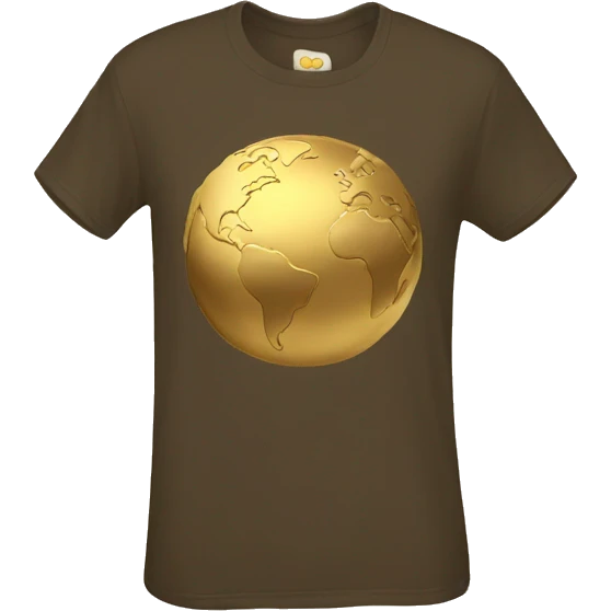 T shirt with vintage gilded earth on it emoji