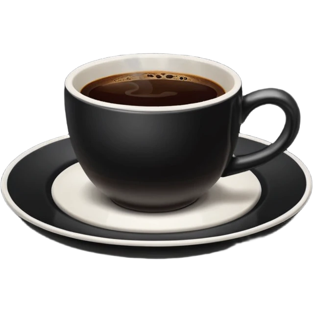 cup with black coffee on the same color plate without faces emoji