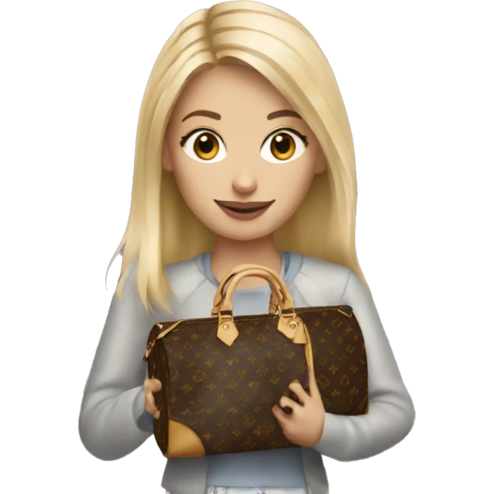 Blonde girl holding a Louis Vuitton bag emoji