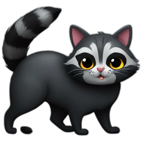 Racoon love a black cat emoji