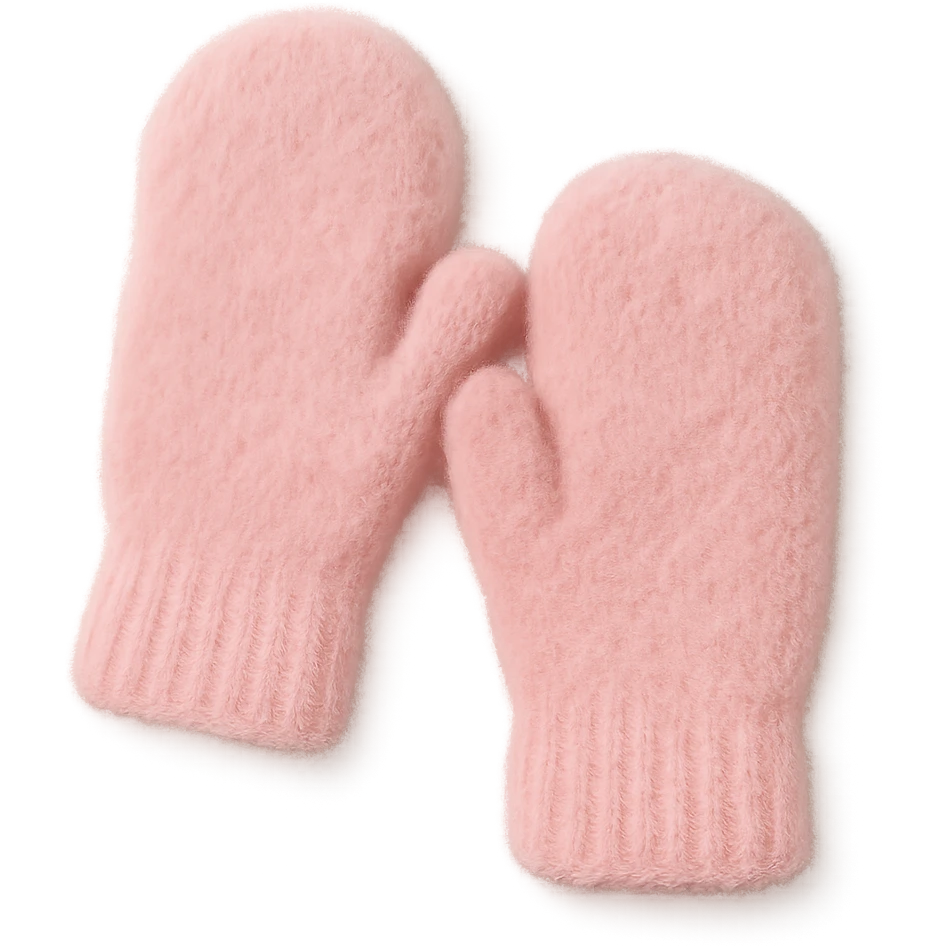 pink wool mittens, soft and fluffy ,remove background emoji