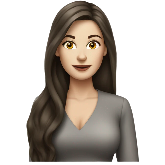 hot rich white brunette woman with long hair emoji