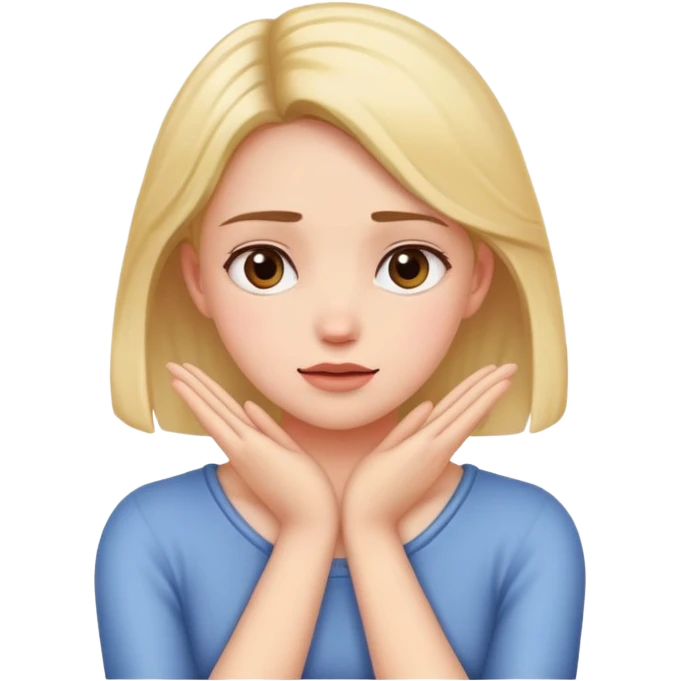 hands crossing holding neck girl emoji
