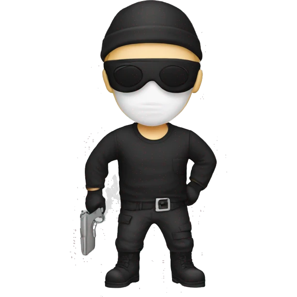 Robber white white and black shirt emoji