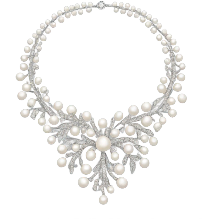 Diamond and Pearl necklace emoji