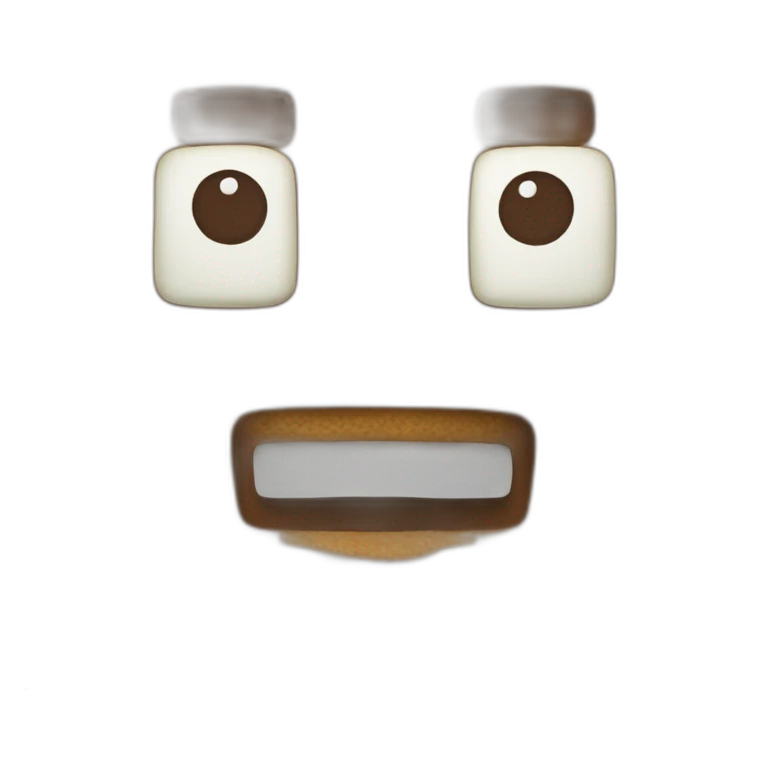 a minecraft gingerbread man dumb head with white small eyes (no pupils, only white chocolate eyes) emoji